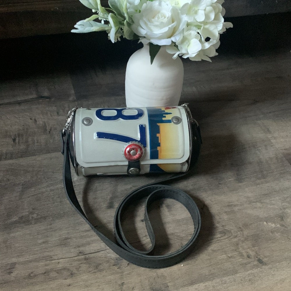 Recycled Nebraska License Plates Crossbody Bag